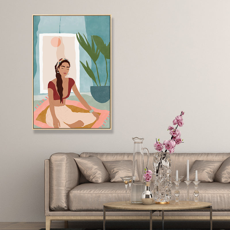 Brehn | Sorgloses Mädchen Wanddekoration für das Wohnzimmer in Pastellfarbe, mehrere Größen verfügbar