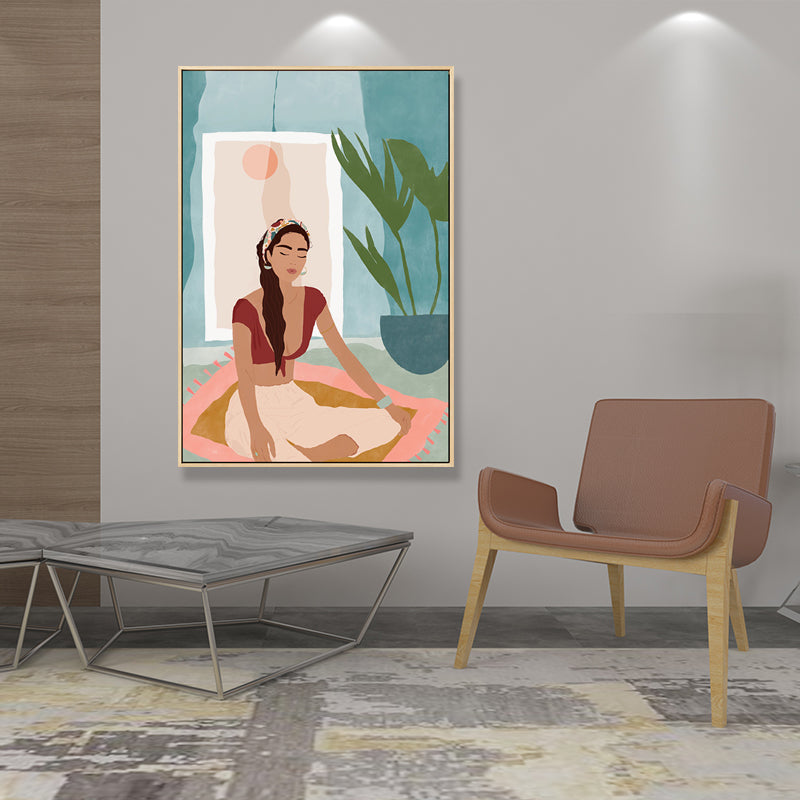 Brehn | Sorgloses Mädchen Wanddekoration für das Wohnzimmer in Pastellfarbe, mehrere Größen verfügbar