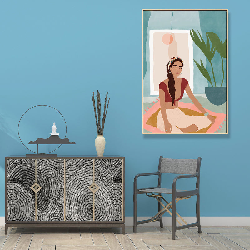 Brehn | Sorgloses Mädchen Wanddekoration für das Wohnzimmer in Pastellfarbe, mehrere Größen verfügbar