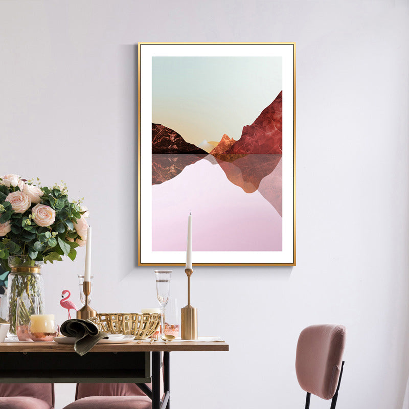 Brehn | Pastell Berglandschaft Leinwand Kunst Texturiert Moderner Stil Esszimmer Wand Dekoration