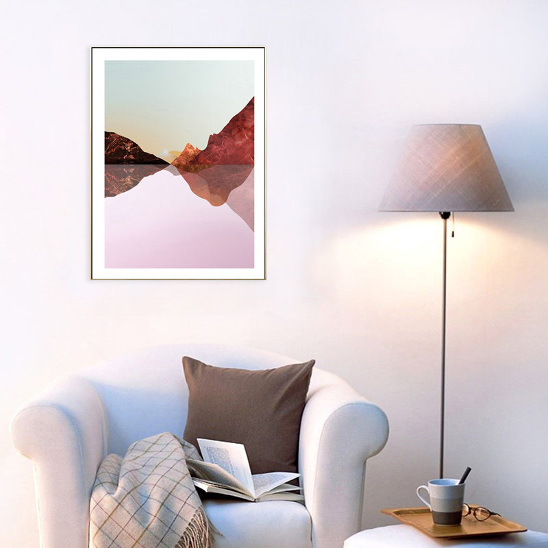 Brehn | Pastell Berglandschaft Leinwand Kunst Texturiert Moderner Stil Esszimmer Wand Dekoration