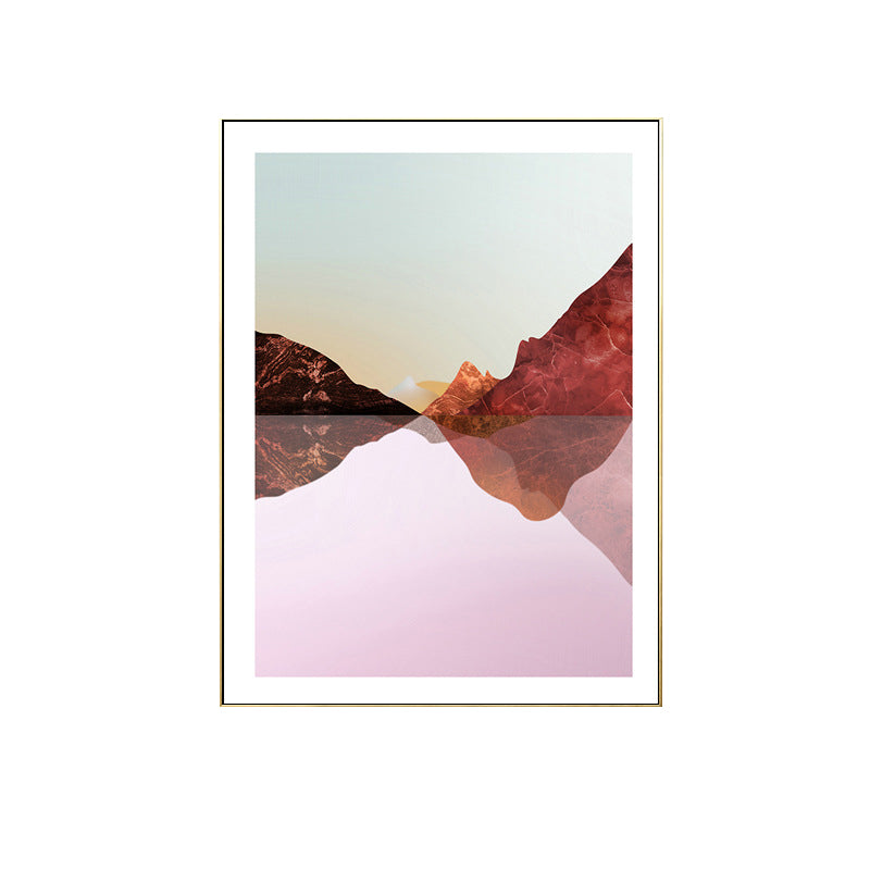 Brehn | Pastell Berglandschaft Leinwand Kunst Texturiert Moderner Stil Esszimmer Wand Dekoration