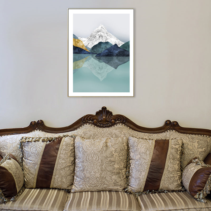 Brehn | Pastell Berglandschaft Leinwand Kunst Texturiert Moderner Stil Esszimmer Wand Dekoration