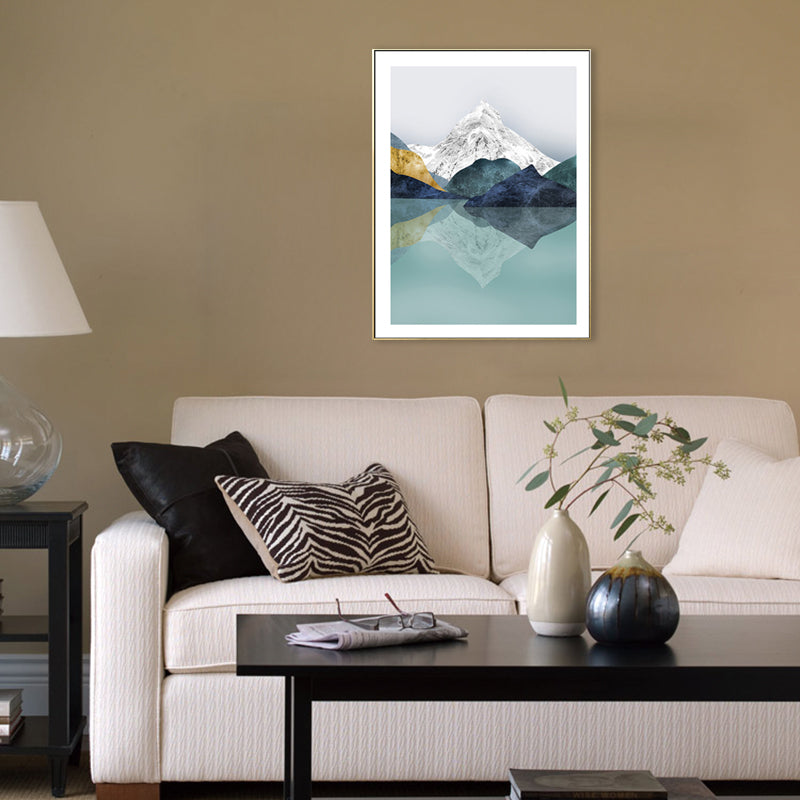 Brehn | Pastell Berglandschaft Leinwand Kunst Texturiert Moderner Stil Esszimmer Wand Dekoration