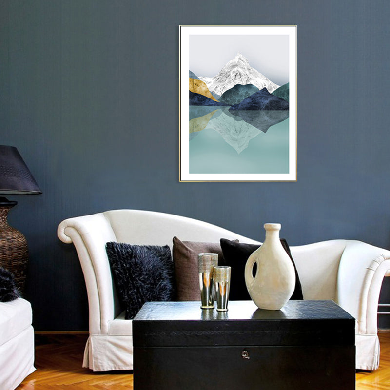 Brehn | Pastell Berglandschaft Leinwand Kunst Texturiert Moderner Stil Esszimmer Wand Dekoration