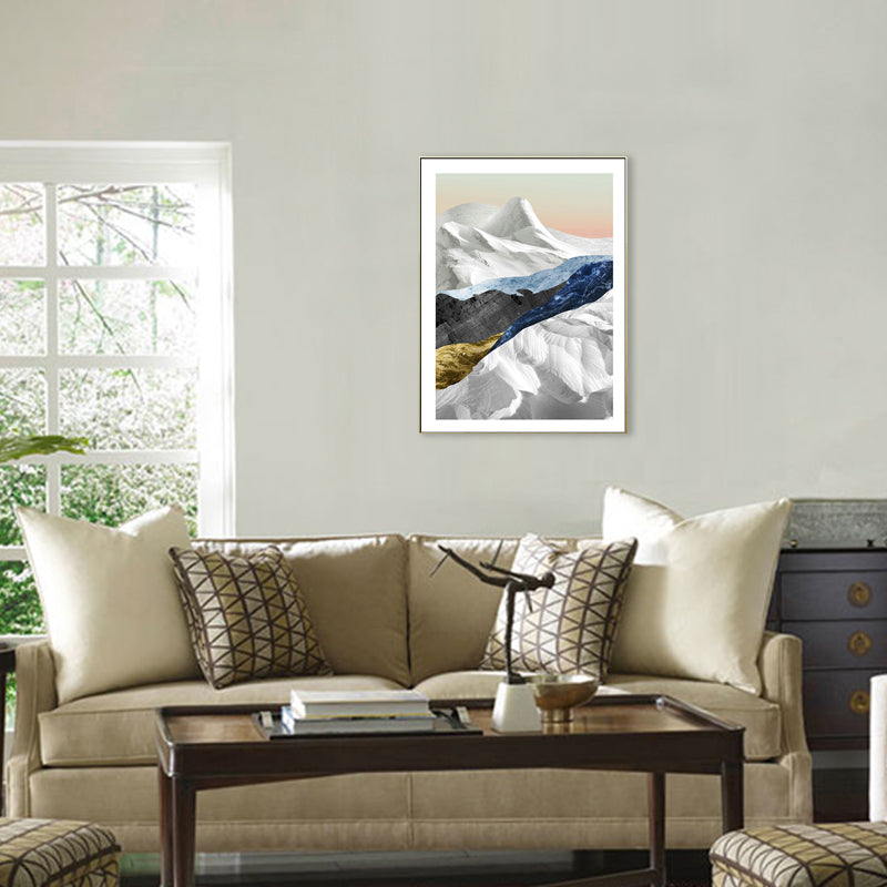 Brehn | Pastell Berglandschaft Leinwand Kunst Texturiert Moderner Stil Esszimmer Wand Dekoration