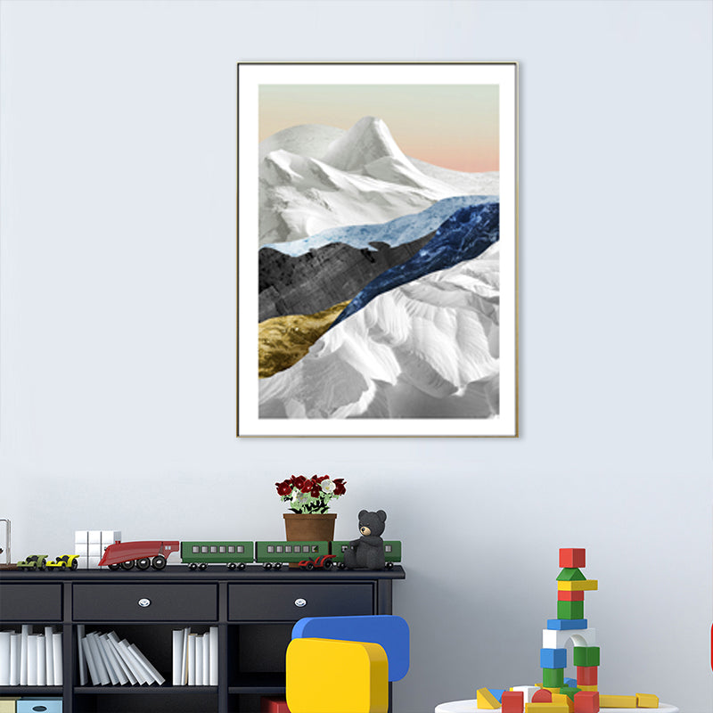 Brehn | Pastell Berglandschaft Leinwand Kunst Texturiert Moderner Stil Esszimmer Wand Dekoration