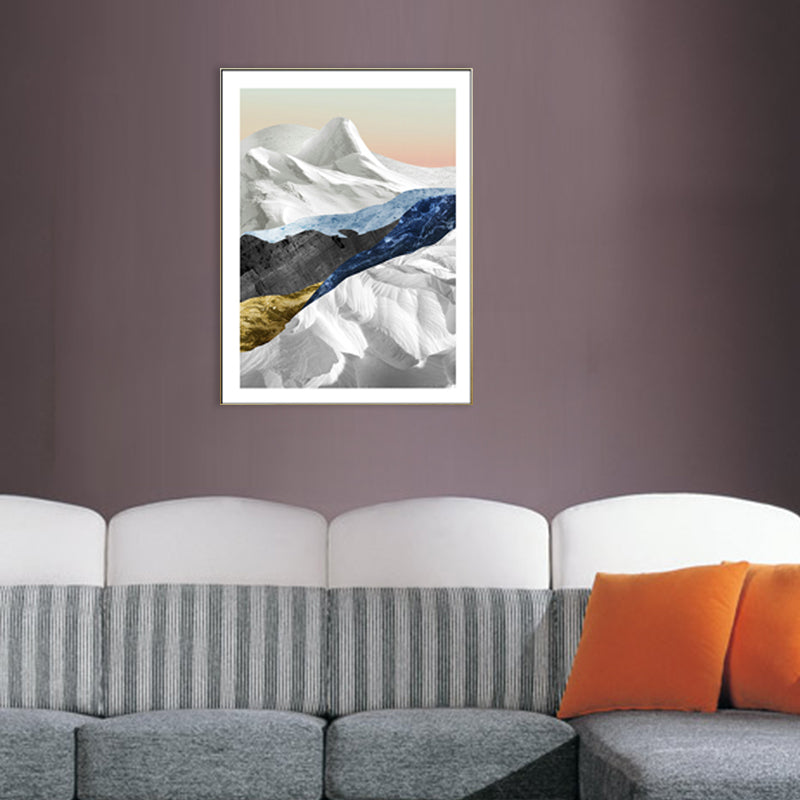Brehn | Pastell Berglandschaft Leinwand Kunst Texturiert Moderner Stil Esszimmer Wand Dekoration