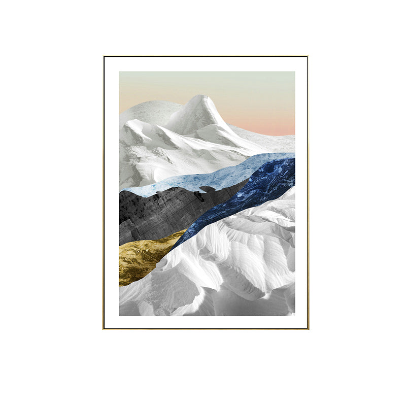 Brehn | Pastell Berglandschaft Leinwand Kunst Texturiert Moderner Stil Esszimmer Wand Dekoration
