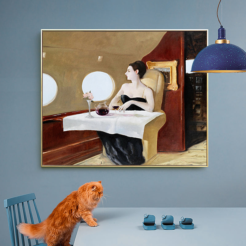 Brehn | Retro Interessen und Hobbys Malerei Leinwand Texturiert Dunkle Farbe Wandkunst für das Wohnzimmer