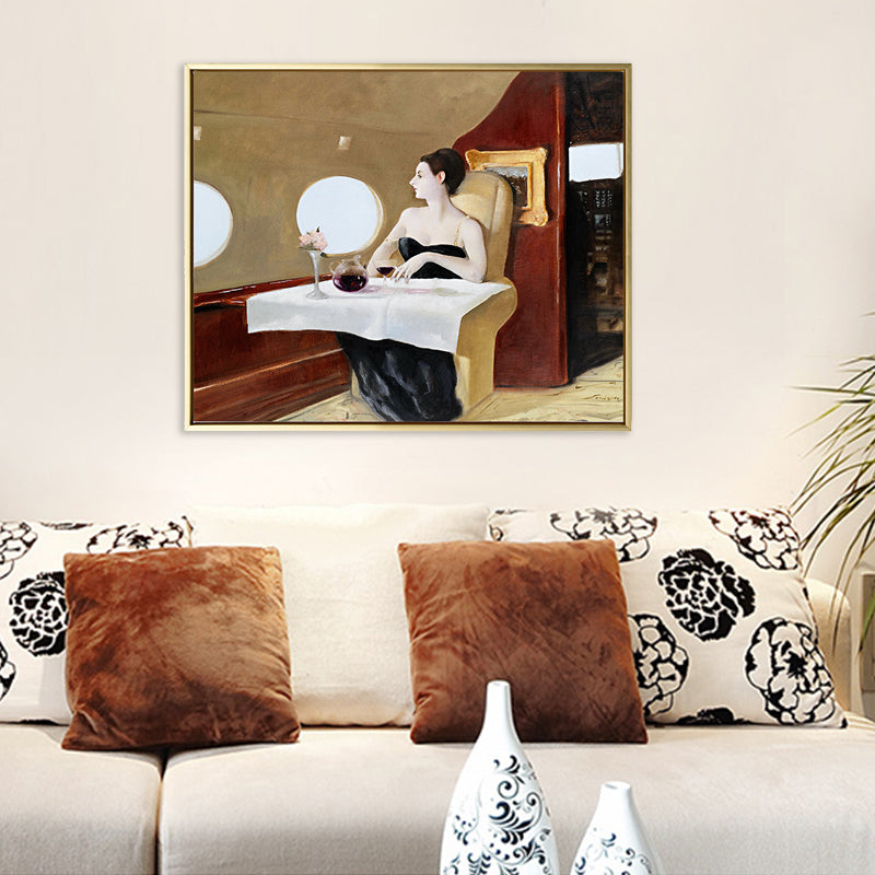 Brehn | Retro Interessen und Hobbys Malerei Leinwand Texturiert Dunkle Farbe Wandkunst für das Wohnzimmer