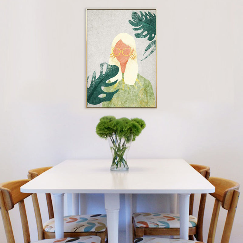 Brehn | Leinwand Pastellfarben Malerei Nordic Stil Mädchen Wandkunst Dekor, Mehrere Größen