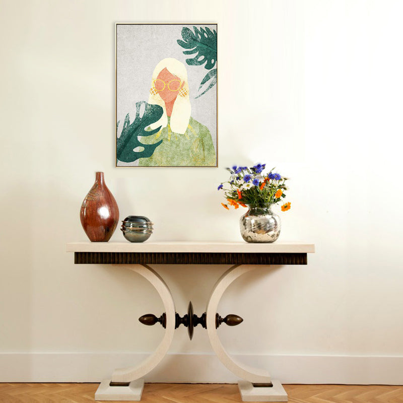 Brehn | Leinwand Pastellfarben Malerei Nordic Stil Mädchen Wandkunst Dekor, Mehrere Größen