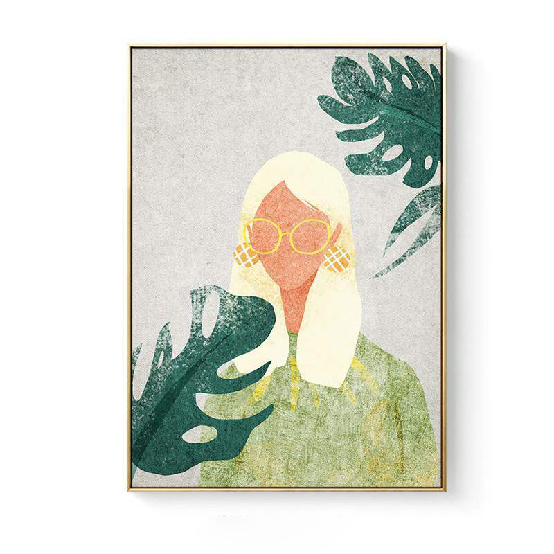 Brehn | Leinwand Pastellfarben Malerei Nordic Stil Mädchen Wandkunst Dekor, Mehrere Größen