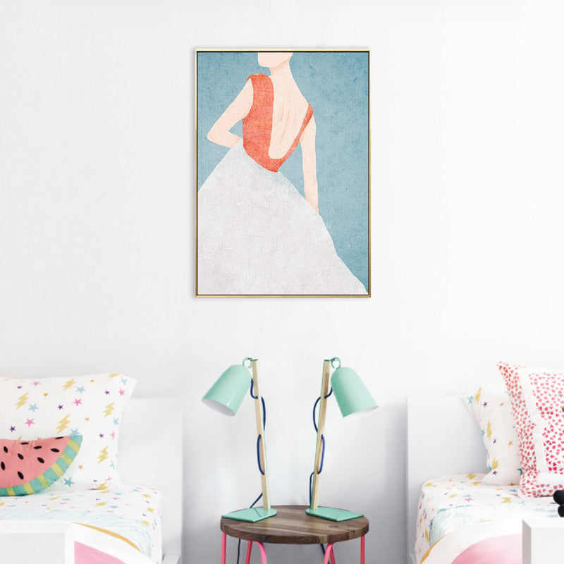 Brehn | Leinwand Pastellfarben Malerei Nordic Stil Mädchen Wandkunst Dekor, Mehrere Größen