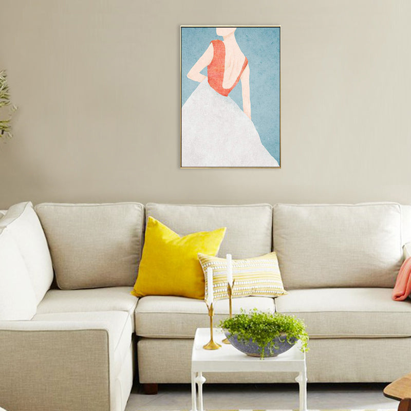 Brehn | Leinwand Pastellfarben Malerei Nordic Stil Mädchen Wandkunst Dekor, Mehrere Größen