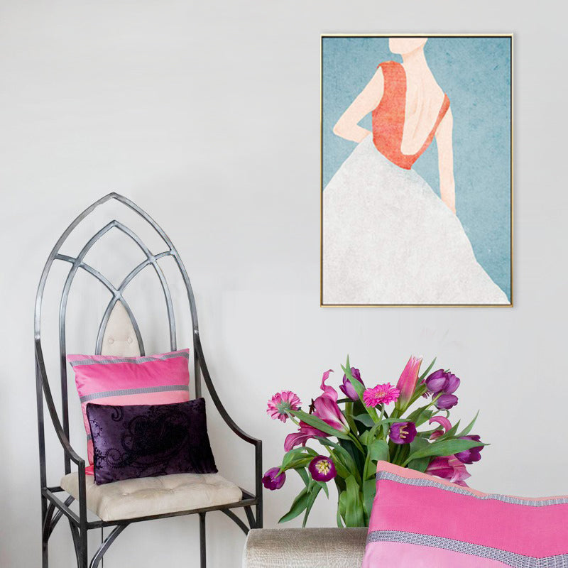 Brehn | Leinwand Pastellfarben Malerei Nordic Stil Mädchen Wandkunst Dekor, Mehrere Größen
