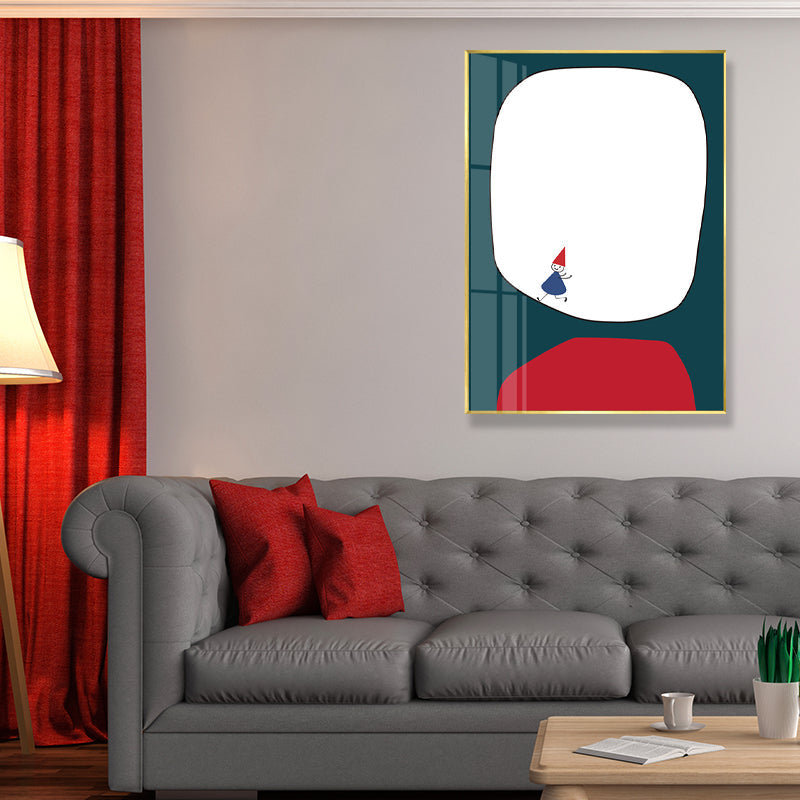 Brehn | Abstrakte Wandkunst Nordisch Kindliche Fensterzeichnung Leinwanddruck in Pastellfarbe