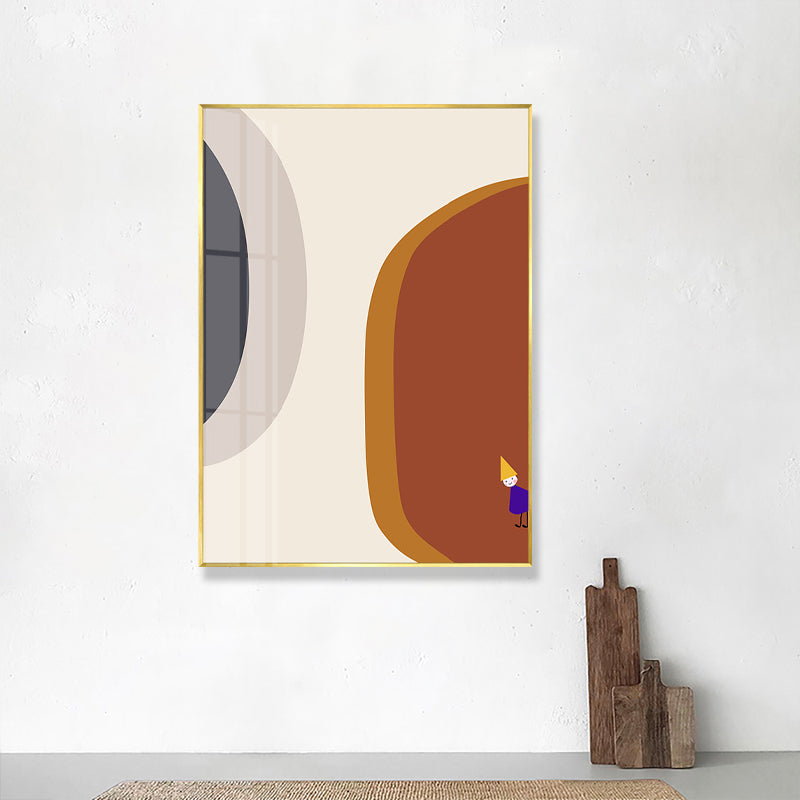 Brehn | Abstrakte Wandkunst Nordisch Kindliche Fensterzeichnung Leinwanddruck in Pastellfarbe