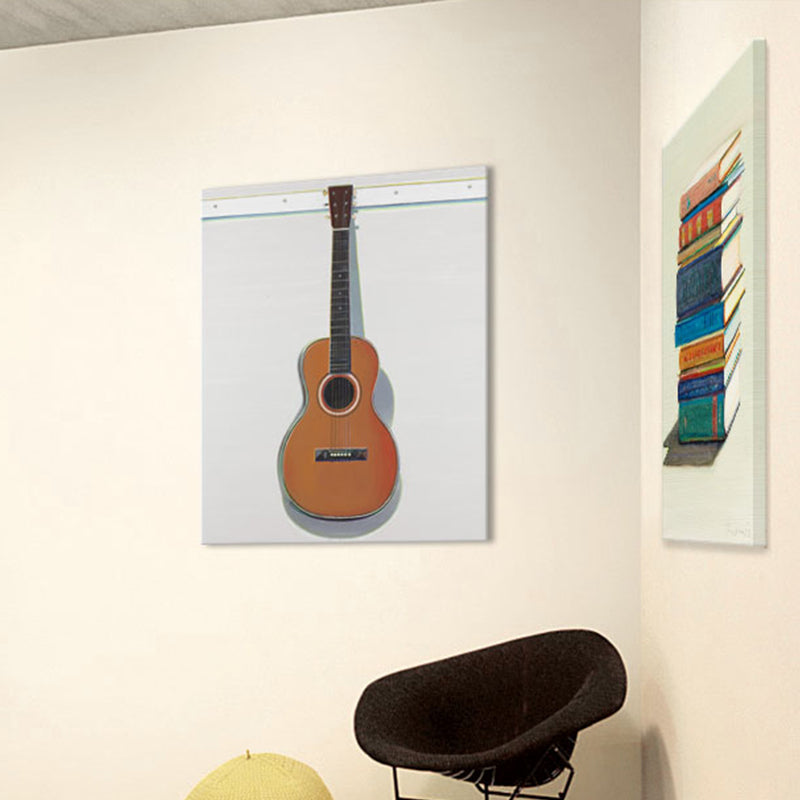Brehn | Zeichnung Druck Traditioneller Stil Leinwand Gitarre in Braun, Mehrere Größen Verfügbar