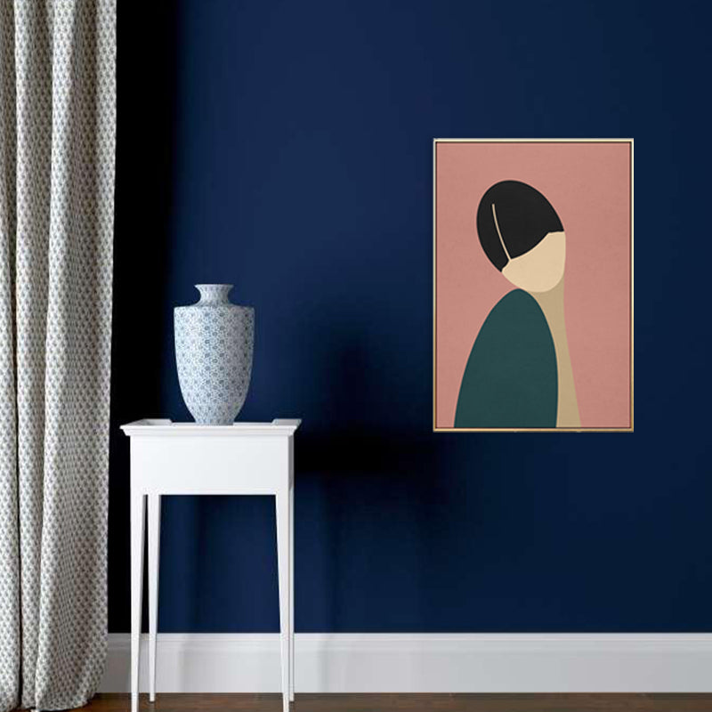 Brehn | Nordic Style Stehende Figur Leinwand in Hellfarbig Strukturiertes Gemälde für Badezimmer