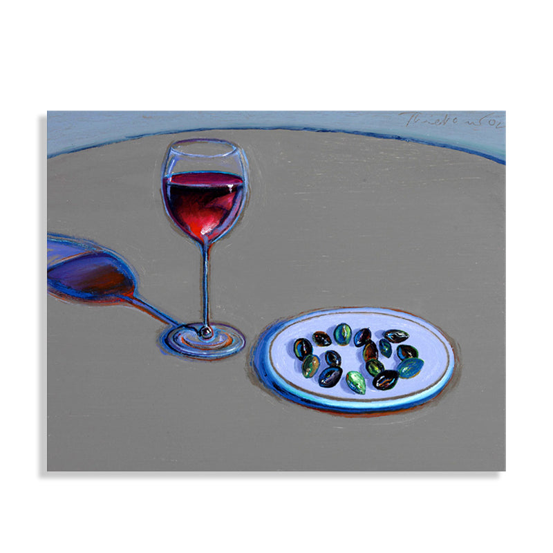 Brehn | Traditionelle Wein- und Süßigkeitenmalerei Esswaren Graue Wandkunst Dekor, Mehrere Größen Optionen