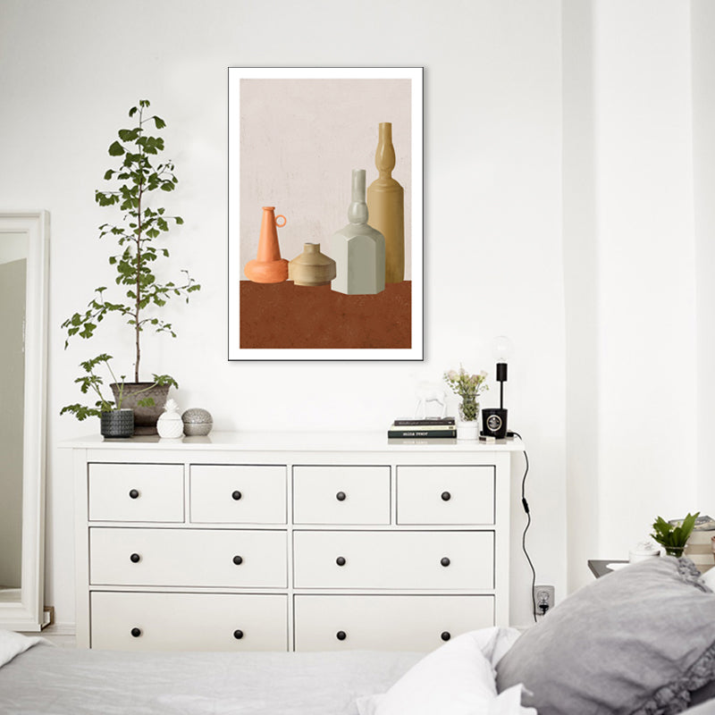 Brehn | Braune nordische Stil Leinwand Fancy Töpfe Malerei für Esszimmer, mehrere Größenoptionen