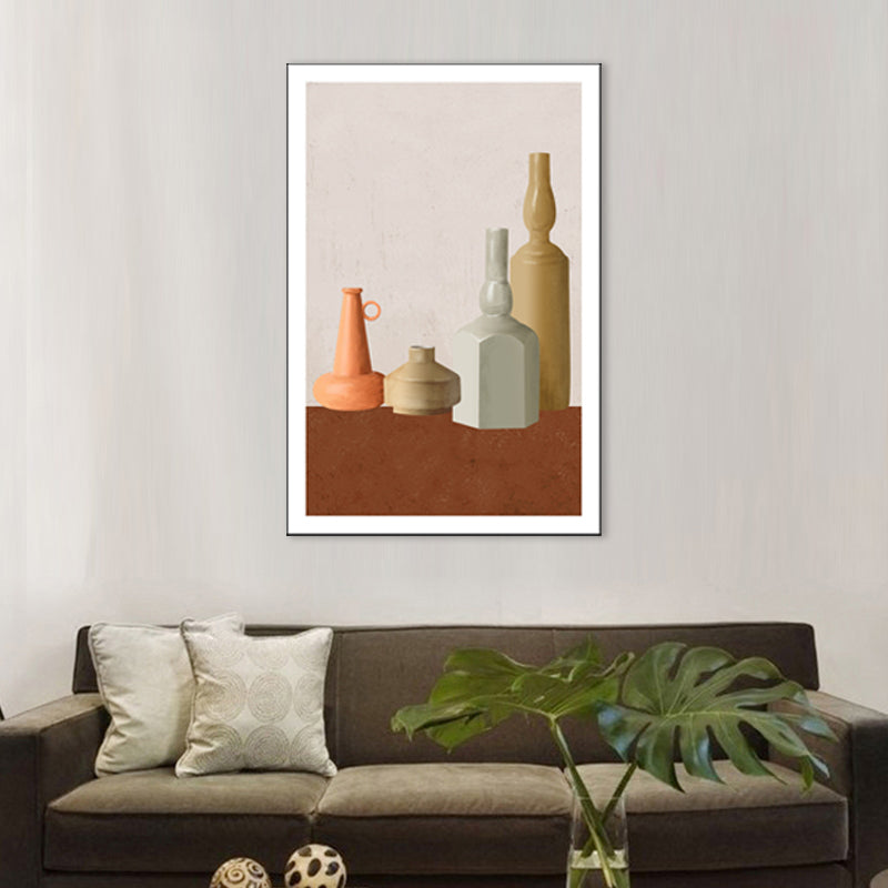 Brehn | Braune nordische Stil Leinwand Fancy Töpfe Malerei für Esszimmer, mehrere Größenoptionen