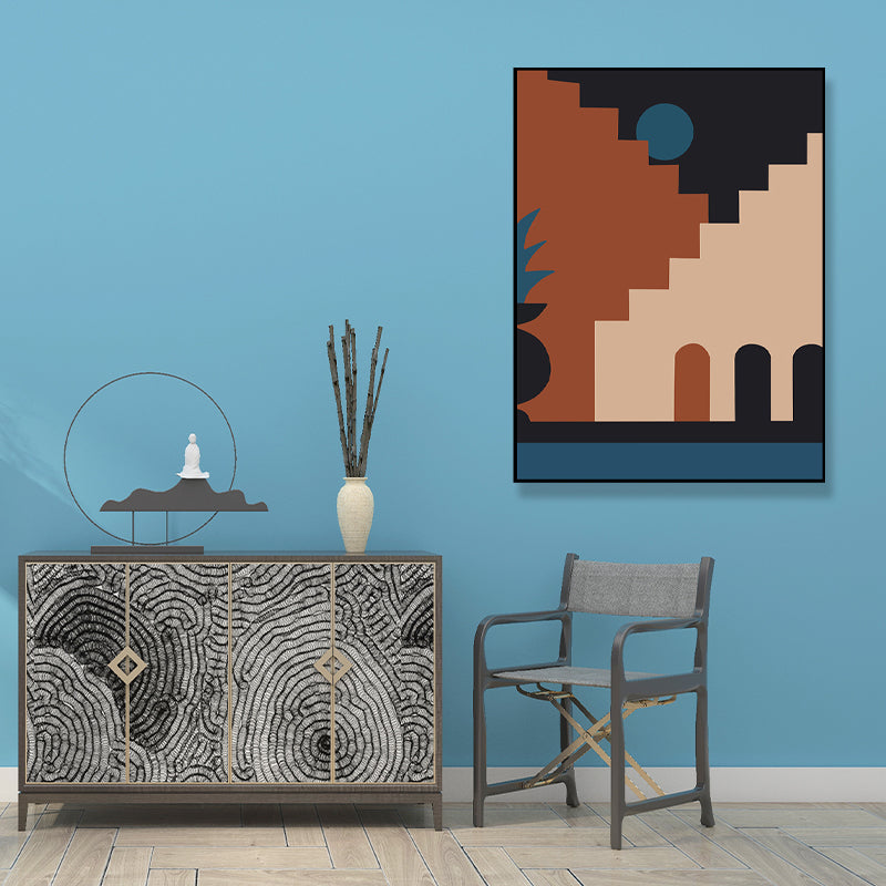 Brehn | Strukturiertes abstraktes Muster Leinwanddruck Nordischer Stil Wandkunst Dekor für Hausinterieur