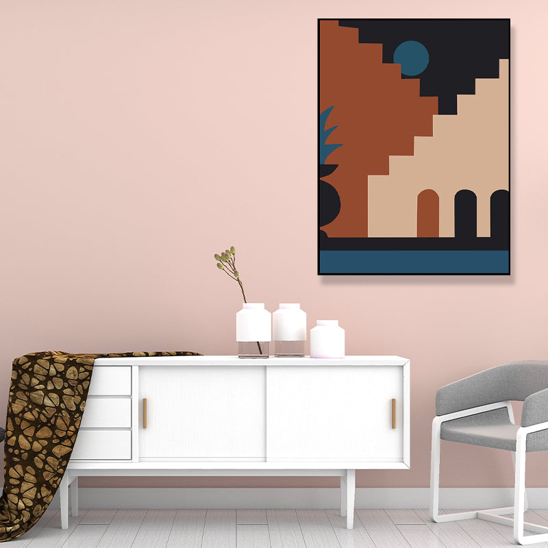 Brehn | Strukturiertes abstraktes Muster Leinwanddruck Nordischer Stil Wandkunst Dekor für Hausinterieur