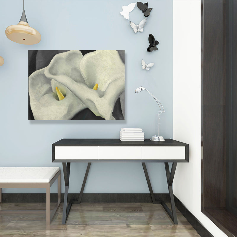 Brehn | Dual Calla Lily Canvas Print Textured Traditional Living Room Wall Art Decor multiple Größen