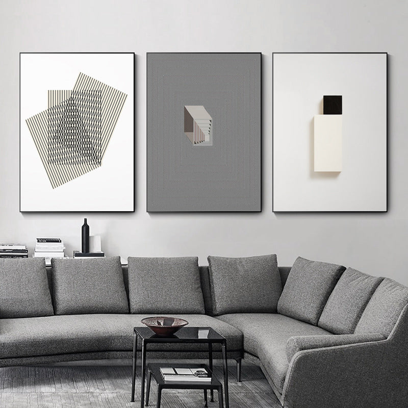 Brehn | Geometrische Formen Wandkunst Druck Nordic Texturierte Wohnzimmer Wanddekoration in Hellfarbe