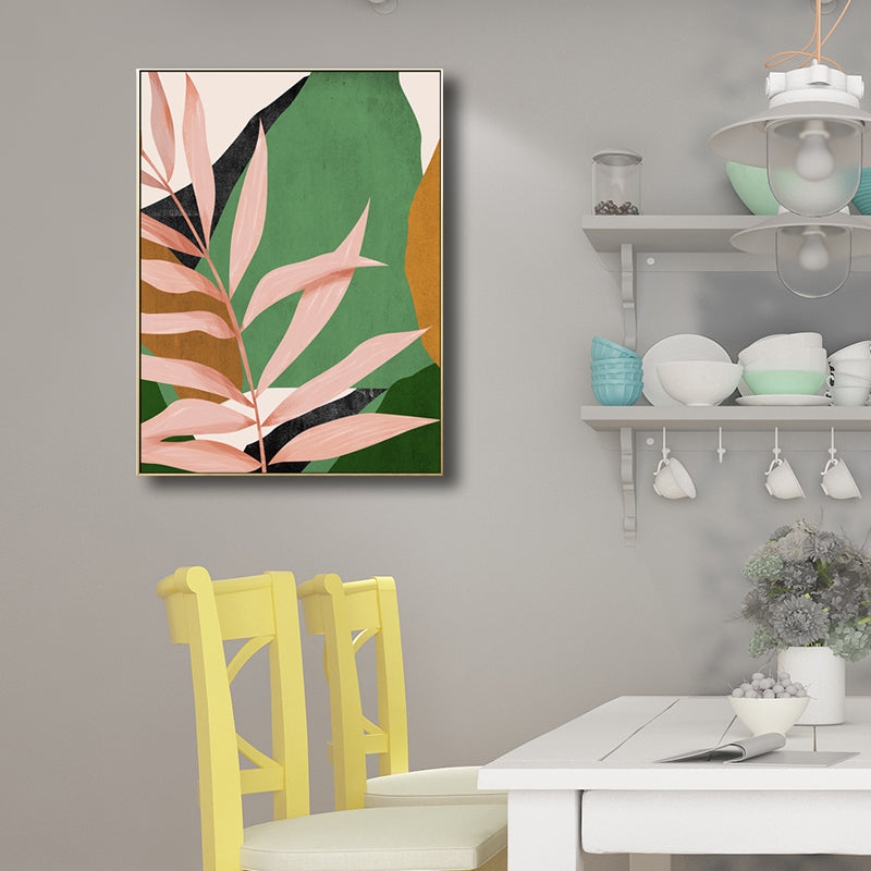 Brehn | Nordic Botanics Blatt Wandkunst Leinwand Texturiert Grünes Wanddekor für Kinderzimmer
