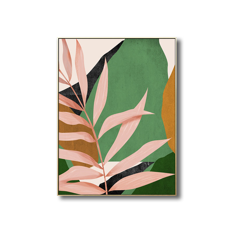 Brehn | Nordic Botanics Blatt Wandkunst Leinwand Texturiert Grünes Wanddekor für Kinderzimmer
