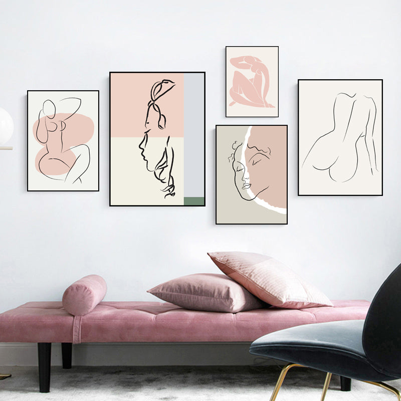 Brehn | Skandinavische Stil Wandkunst Druck Beige Nude Frauenmalerei, Mehrere Größen Verfügbar
