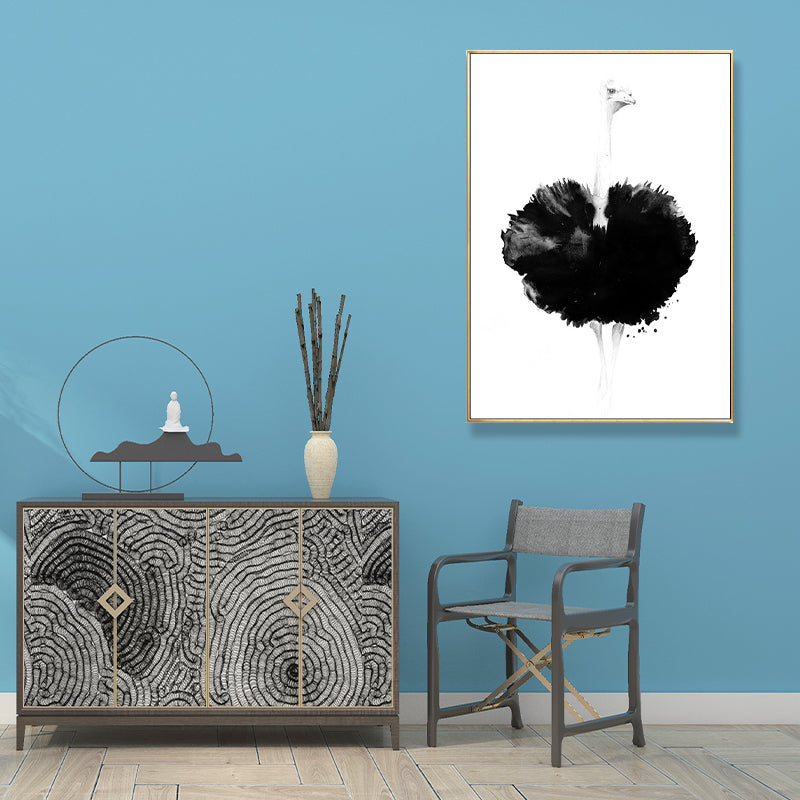 Brehn | Moderner Stil Strauß Malerei Leinwand Texturiert Weiße Wandkunst Dekor für Gästezimmer