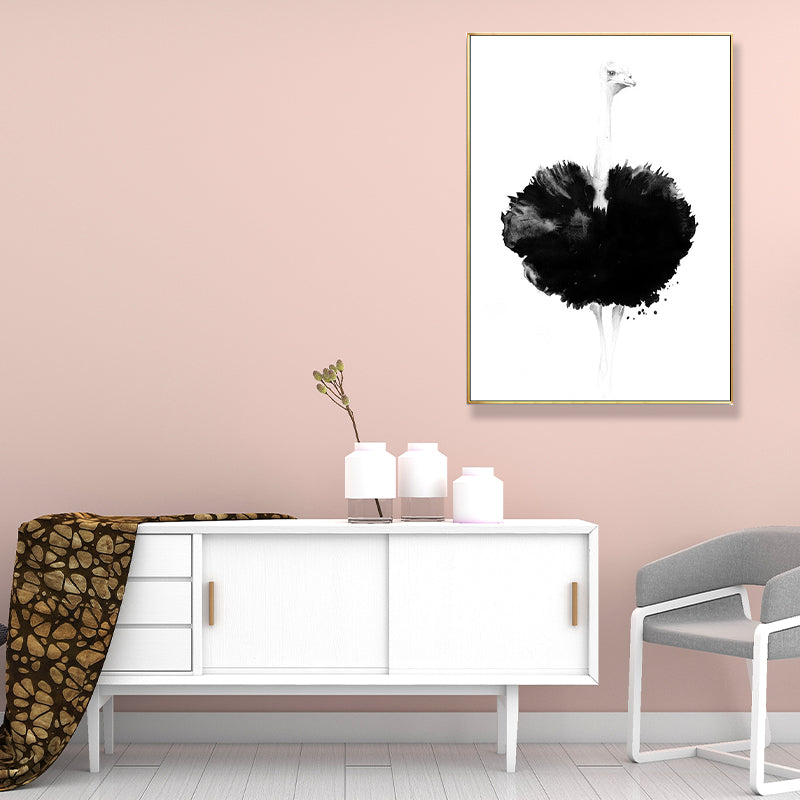 Brehn | Moderner Stil Strauß Malerei Leinwand Texturiert Weiße Wandkunst Dekor für Gästezimmer