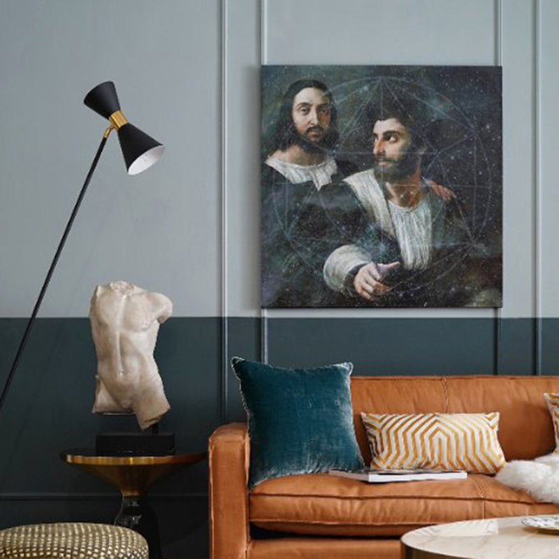 Brehn | Raphael Galaxy Leinwandkunst Vintage Texturiert Wohnzimmerschmuck in Grau (Mehrere Größen Verfügbar)