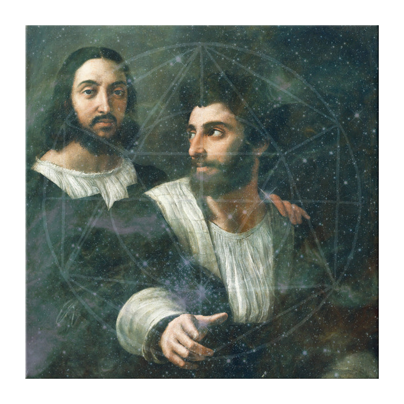 Brehn | Raphael Galaxy Leinwandkunst Vintage Texturiert Wohnzimmerschmuck in Grau (Mehrere Größen Verfügbar)