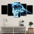 Brehn | Eagle Canvas Wanddecoratie Woonkamer Dier Wanddecoratie in Blauw op Zwart, Meerdere Stukken