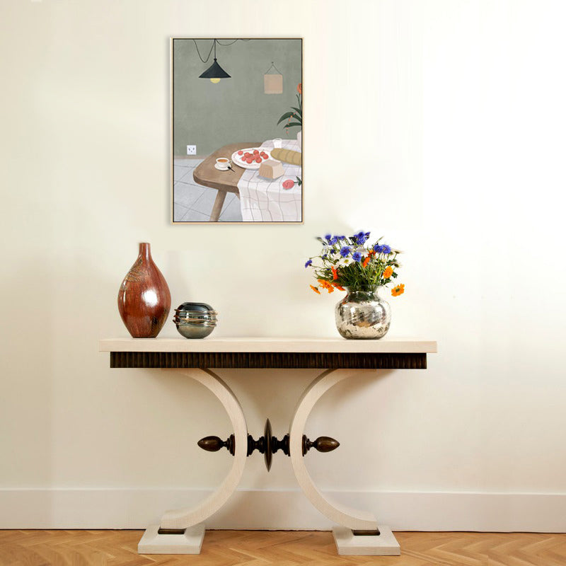Brehn | Esstisch und Kirschbaum Leinwand Texturiert Nordischer Stil für Mädchen Schlafzimmer Malerei