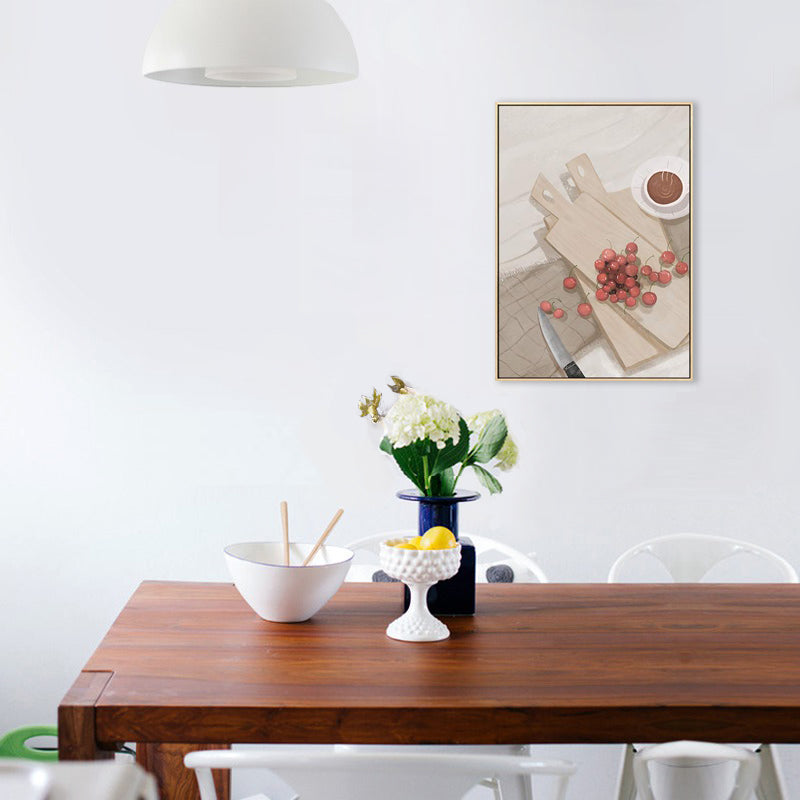 Brehn | Esstisch und Kirschbaum Leinwand Texturiert Nordischer Stil für Mädchen Schlafzimmer Malerei