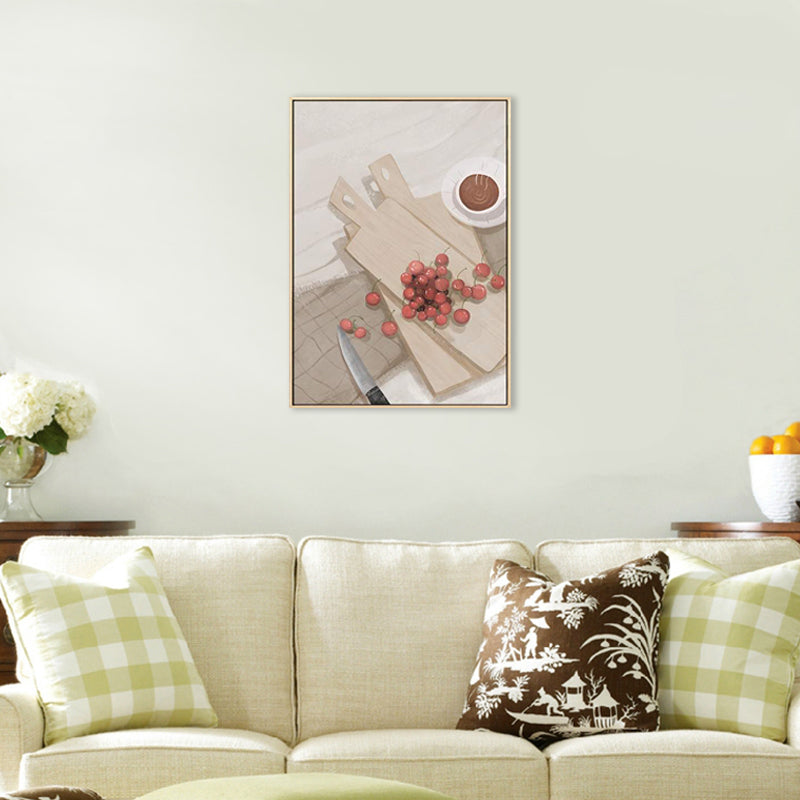 Brehn | Esstisch und Kirschbaum Leinwand Texturiert Nordischer Stil für Mädchen Schlafzimmer Malerei