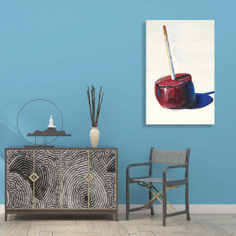 Brehn | Traditioneller Stil Candy Apple Malerei Lebensmittel Rote Wandkunst, Mehrere Größen Verfügbar