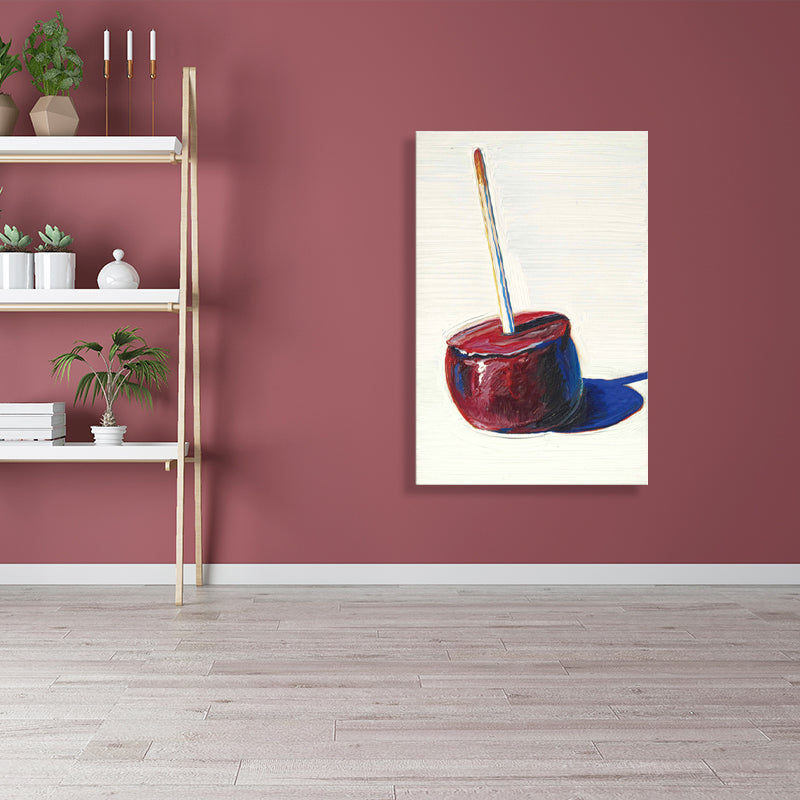 Brehn | Traditioneller Stil Candy Apple Malerei Lebensmittel Rote Wandkunst, Mehrere Größen Verfügbar
