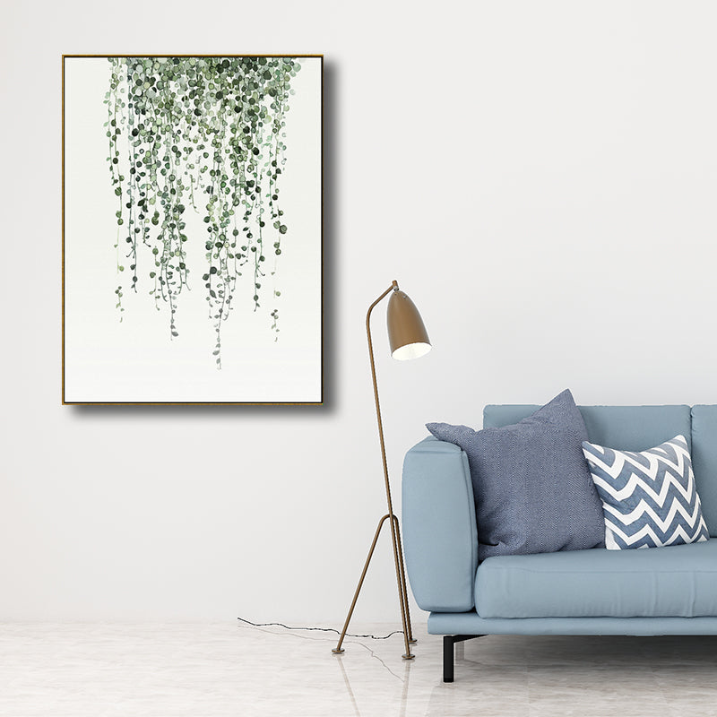 Brehn | Zeichnung Druck Pflanzenblätter Leinwand Grün Nordic Stil Wandkunst für Esszimmer