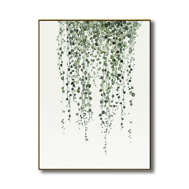 Brehn | Zeichnung Druck Pflanzenblätter Leinwand Grün Nordic Stil Wandkunst für Esszimmer