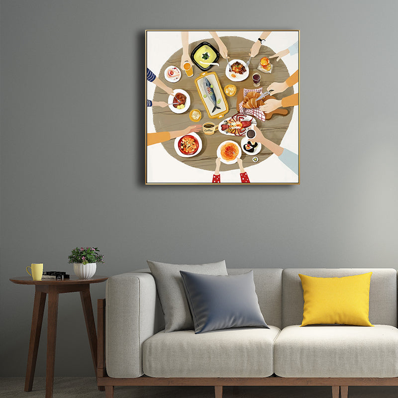 Brehn | Brauner skandinavischer Canvas Lebensmittel Wandkunstdruck für die Küche, mehrere Größenoptionen
