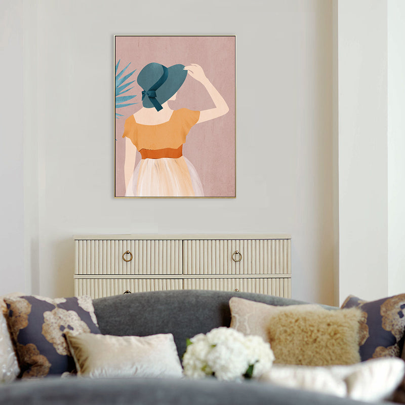 Brehn | Nordic Figure Drawing Wandkunst Pastellfarbe Texturiertes Leinwanddruck für Teenager Schlafzimmer
