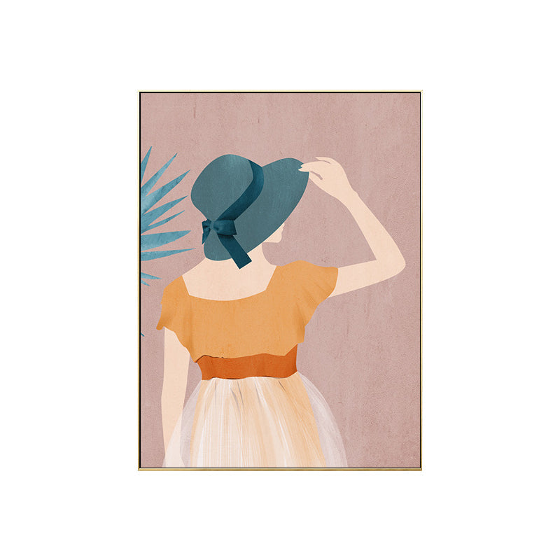 Brehn | Nordic Figure Drawing Wandkunst Pastellfarbe Texturiertes Leinwanddruck für Teenager Schlafzimmer